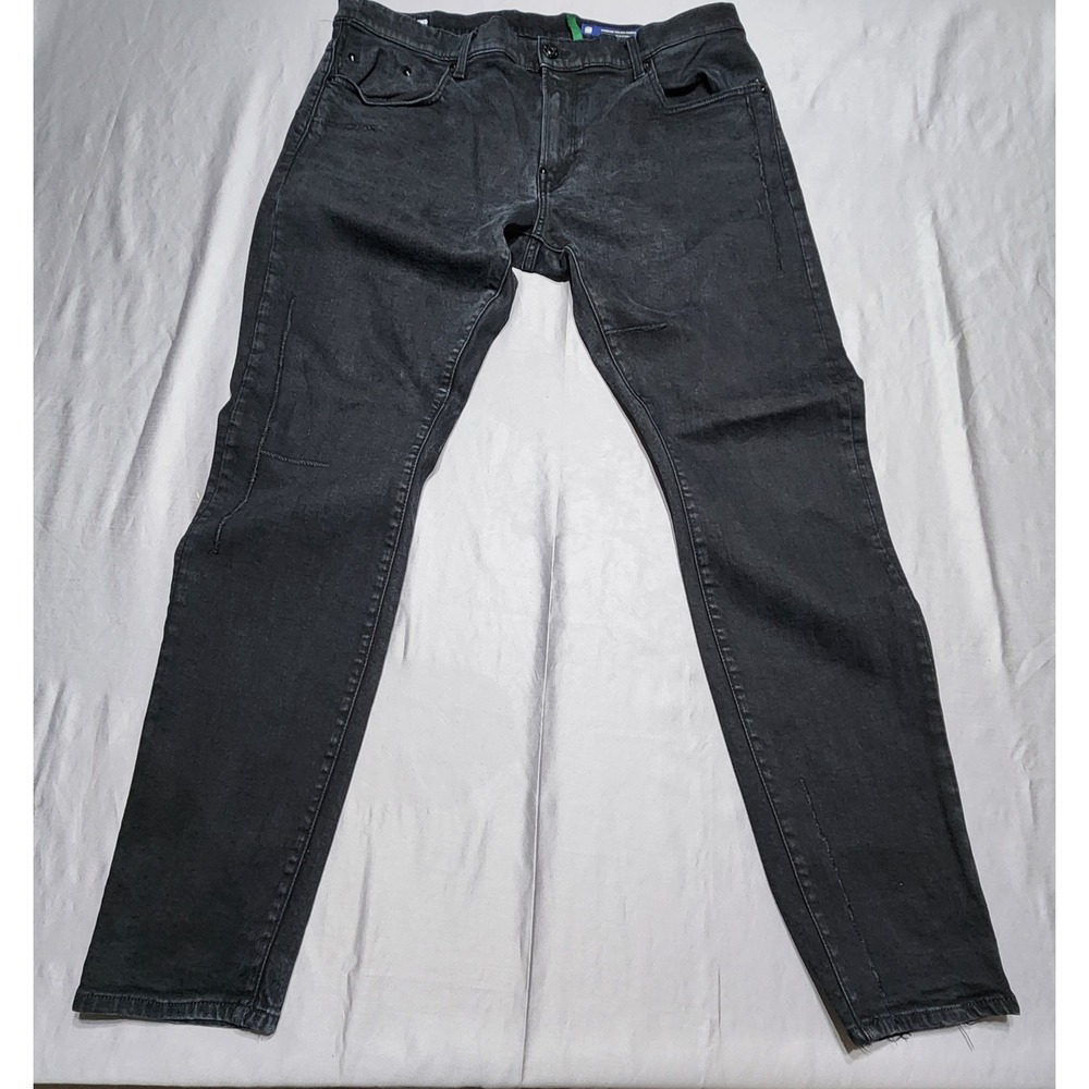 G-Star Raw 3301 Slim Fit Jeans Mens 38x31 Faded Black Premium Italian Fabric